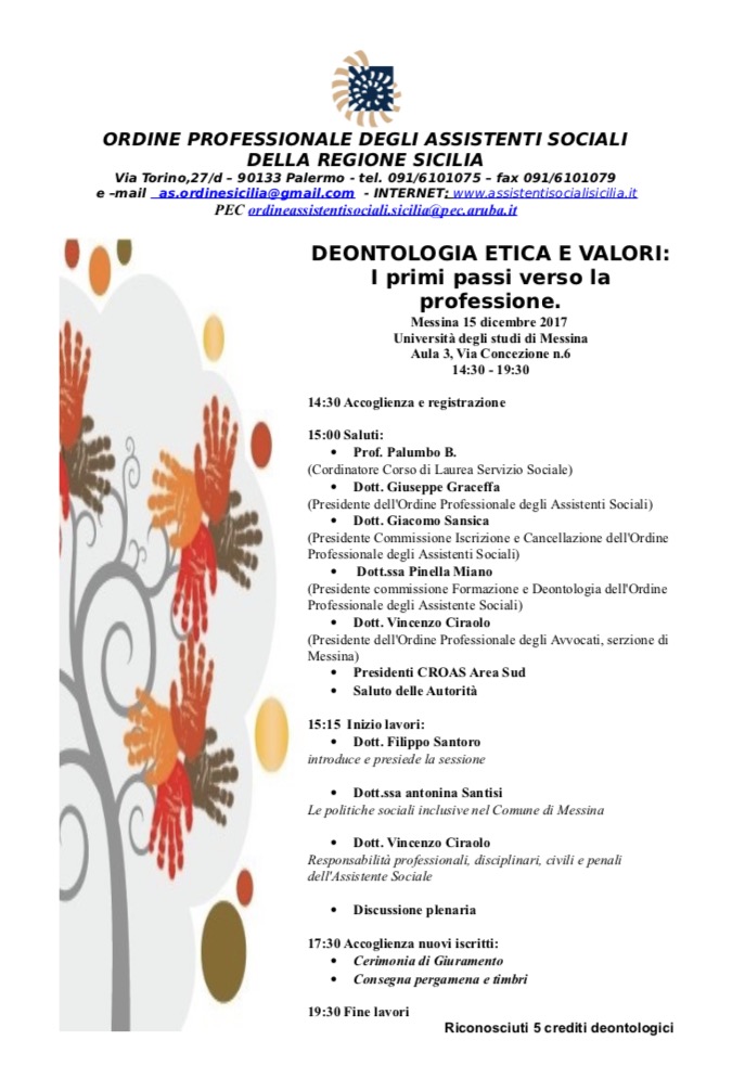 Ordine Professionale degli Assistenti Sociali della Regione Sicilia: Deontologia Etica e Valori